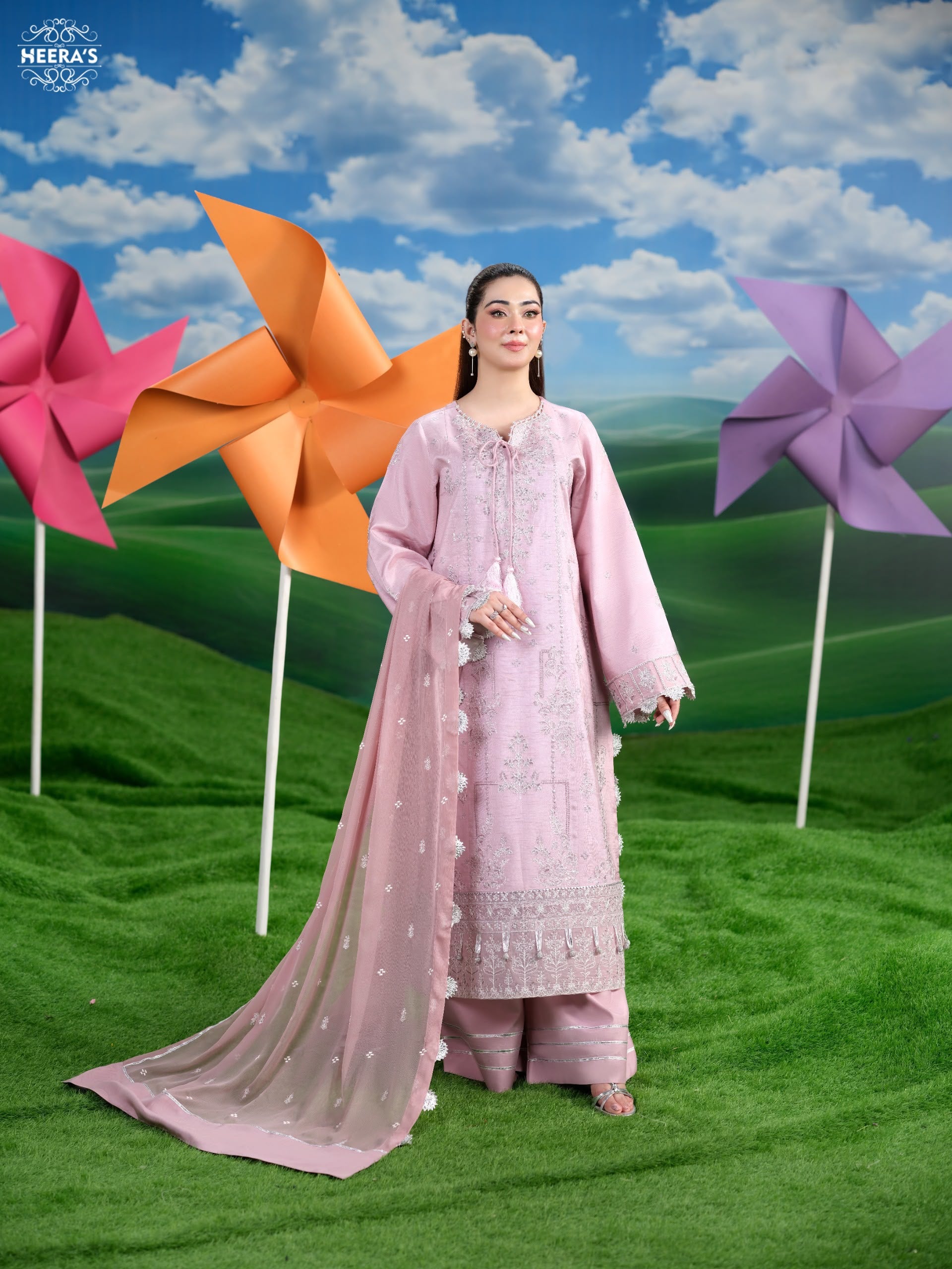 Winter Viscose Embroidered 3 Piece Suit